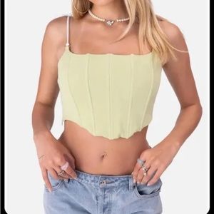 Adika Vintage Green Corset Top